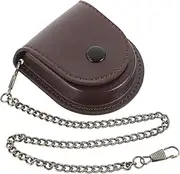 FRCOLOR Vintage Pocket Watch Case PU Pouch for Safe Storage Lightweight Compact Design for Collectors and Enthusiasts Protects Scratches