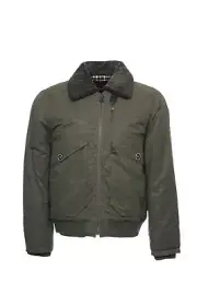 Cole Haan Mens Thermore Insulated Shearling Bomber Jacket (XLarge, Army Green)