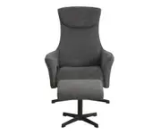 Miami Armchair with Footstool - Grey Recliner Chair with High-Density Foam