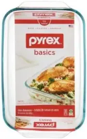 Pyrex Basics 3 Quart Oblong Glass Baking Dish, Clear 9 x 13 inch (Set of 2)