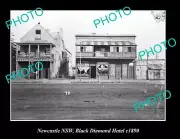 OLD LARGE HISTORIC PHOTO OF NEWCASTLE NSW, VIEW OF BLACK DIAMOND HOTEL c1890