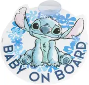 STITCH Disney Baby On Board Car Decal Sign Safety Suction Cup Sign,