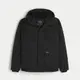 Hollister 海鷗 熱銷防風防潑水保暖厚鋪棉連帽風衣外套-黑色