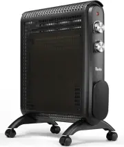 Reekie 1500W Electric Mica Panel Heater, Programmable, Black