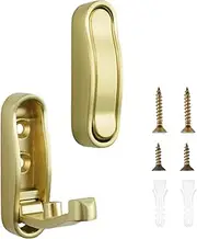 MOROBOR 2Pcs Elliptical Folding Coat Hooks, Heavy Duty Foldable Wall Hook Zinc Alloy Headphone Holder Non-Slip Wall Mounted Rack for Hanging Keys Hats Towel(Brushed Copper)