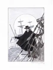 Walt Disney's Zorro Guy Williams A5 original preliminary cover artwork signed