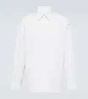 [Bottega Veneta] Bottega Veneta Checked cotton and linen shirt UK 16 brown