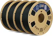 OVERTURE PLA Plus (PLA+) Filament 1.75mm, Stronger & More Durable PLA, Professional Toughness 3D Printer Filament, 4kg (8.8lbs), Cardboard Spool, High Precision +/- 0.02mm (Black*4)