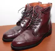 NEW Allen Edmonds Dalton Burgundy Shell Cordovan 8.5D Boots J Rendenbach Sole
