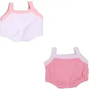 2 Pieces of 20cm Plush Doll Clothes Plushie Clothes Jumpsuits Pajamas for 7.8 inches Doll Clothing (Pink)