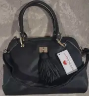 New Big Buddha Beautiful Tassel Handbag Purse Bag Faux Leather