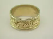 14K Irish crafted White & Yellow Gold Irish Celtic Claddagh wedding Ring 9mm