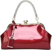 [STBTOO] Shoulder Clutch Purse with Adjustable Strap Evening Crossbody Wallet Women Retro Top Handle Handbag Kiss Lock