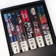 Japanese Chopsticks 5 Pairs Lucky Cat Wooden Anti-Slip Reusable From Japan