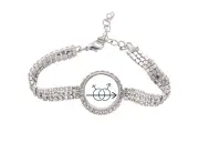 Men Women Rhythm Connection Love Tennis Chain Anklet Bracelet Diamond Jewelry