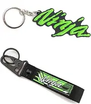 XIDAODIT Motorcycle Keychain Ring Embroidered Keychain Buckle Keyring Strap Key For KAWASAKI NINAJ 300 Ninja 400 250 250r 650 Ninja1000 ZX6R ZX10R ZX12R ZX14R, Black