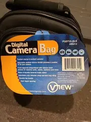 NEW View Digital Camera Bag Black w/ Shoulder Strap 7" wide PGDT 25-BLK 455312