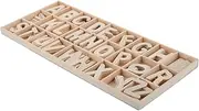 Vaguelly 1 Set Wooden Alphabet Letters Set with Storage Tray DIY Blank Wood Cutouts for Letter Creative Crafting Home Decor Party Decoration