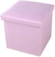 Storage Stool Cushion Pouffe Ottoman Chairs Toy Box Chest Removable Cover Soft Seat (Color : Pink)