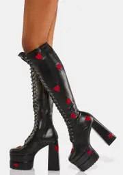 [Lamoda] Pucker Up Chunky Platform Knee High Boots