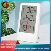 Digital Hygrometer Indoor Thermometer Clock LCD Snooze Alarm Time/Date Display