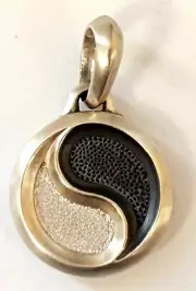 David Yurman Yin & Yang Amulet Enhancer Black Sterling Silver 925
