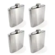 (4 Pack) 8oz.Outdoor Camping Chrome Stainless Steel Pocket Hip Flask