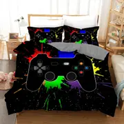 PS Game Controller Quilt Doona Duvet Cover Pillow Case Set