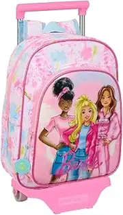 [safta] Barbie Painterly Kids Backpack with Trolley 705, Ideal for Children of Different Ages Comfortable and Versatile, Quality and Resilience, 26 x 11 x 34 cm, Pink/Sky Blue, M, Pink/Sky Blue, M,