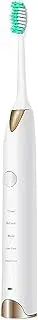UOOD Rechargeable Electric Toothbrush with Charging Travel Case and Extra Brush Head, Ultrasonic Whitening Toothbrush Household Soft Hair Automatic Silent Powerful Cleaning Function (Color : White)