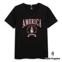 在飛比找momo購物網優惠-【Hush Puppies】女裝 T恤 經典品牌立體鋼模刺繡