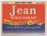 1949 Unused Jean Hair Net In Original Packet Medium Brown Cap 302 Double Strand