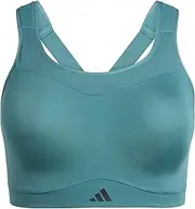 [adidas] TRN TLRDIM Women's Sports Bra, High Support Bra, Pre-Labeled Teal (JX8844), Prerabad Teal (JX8844), M