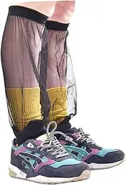 FOYTOKI Bite Pants Mesh Net Hiking Pants Feet Protector for Outdoor Activities Traveling Camping Lightweight Black