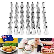 42pcs Cream Icing Piping Nozzles Set Kit Pastry Tips DIY Cake Decorating Tool AU