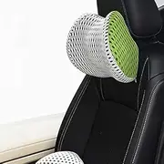Comfortable Breathable Car Pillows Massage Skin-Friendly Fabric Headrest Neck Pillows Auto fit for Se-at Back Support Lumbar Pillow (Color : Green-Neck) (Color : Greenneck)