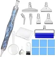 Praise V Do Diamond Painting Art Drill Pen Kit with Screw Stainless Steel Rose Metal Tip Nibs Placers Roller Tool Accessories, Ergonomic Diamond Art Pen for 5D Diamond Paint Bead Dot Grey