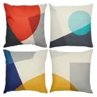 Set of 4 Soft Throw Pillow Covers Geometric Pattern Sofa Cushion Cases 18x18 "