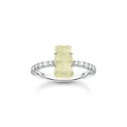Genuine THOMAS SABO Ring with white mini sized goldbears and zirconia