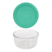 Pyrex (1) 7202 1 Cup Glass Bowl & (1) 7202-PC Green Lid