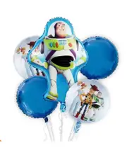 5Pcs Toy Story Theme Foil Balloon Set Party Supplies Kids Children Birthday Decoration