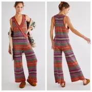 Free People Snowfall Kind Of Love One Piece Jumpsuit Size XS Red Currant NWT