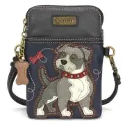 CHALA PIT BULL Cellphone Crossbody Purse Convertible Adjustable Strap - Navy NWT