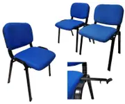 NNECN Stackable & Linkable Office Conference Visitor Community Chairs (Set of 7-Blue)