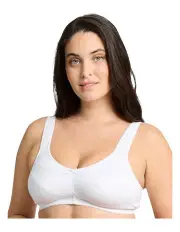 [Sans Complexe] Lucie Organic Cotton Wide Strap Wirefree Bra in White