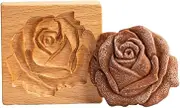 AEGYPIUS Wooden Cookie Molds, 3.9 Inches Cookie Stamps for Baking, Rose Stamp Christmas Cookie Cutter Stamps, Wood Cookie Mold Stamp Cutters