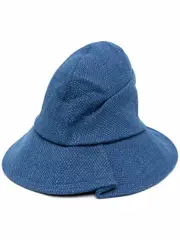 [Ader Error] logo-patch cotton bucket hat One Size Blue