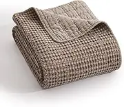 Levtex Home - Mills Waffle Blanket Throw - Cocoa Cotton Waffle - Throw Size 50 x 60in.