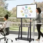 32-80" Universal Mobile TV Cart LCD LED Flat Screen Bracket Mount Rolling Wheels
