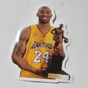 Kobe Bryant LA Lakers #24 holding trophy photograph Sticker 3" New